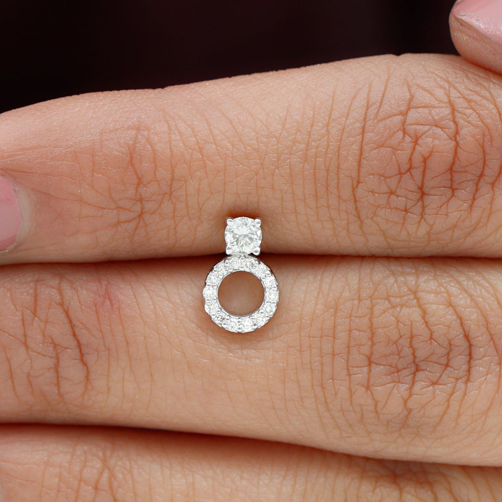 Certified Moissanite Open Circle Cartilage Earring for Women
