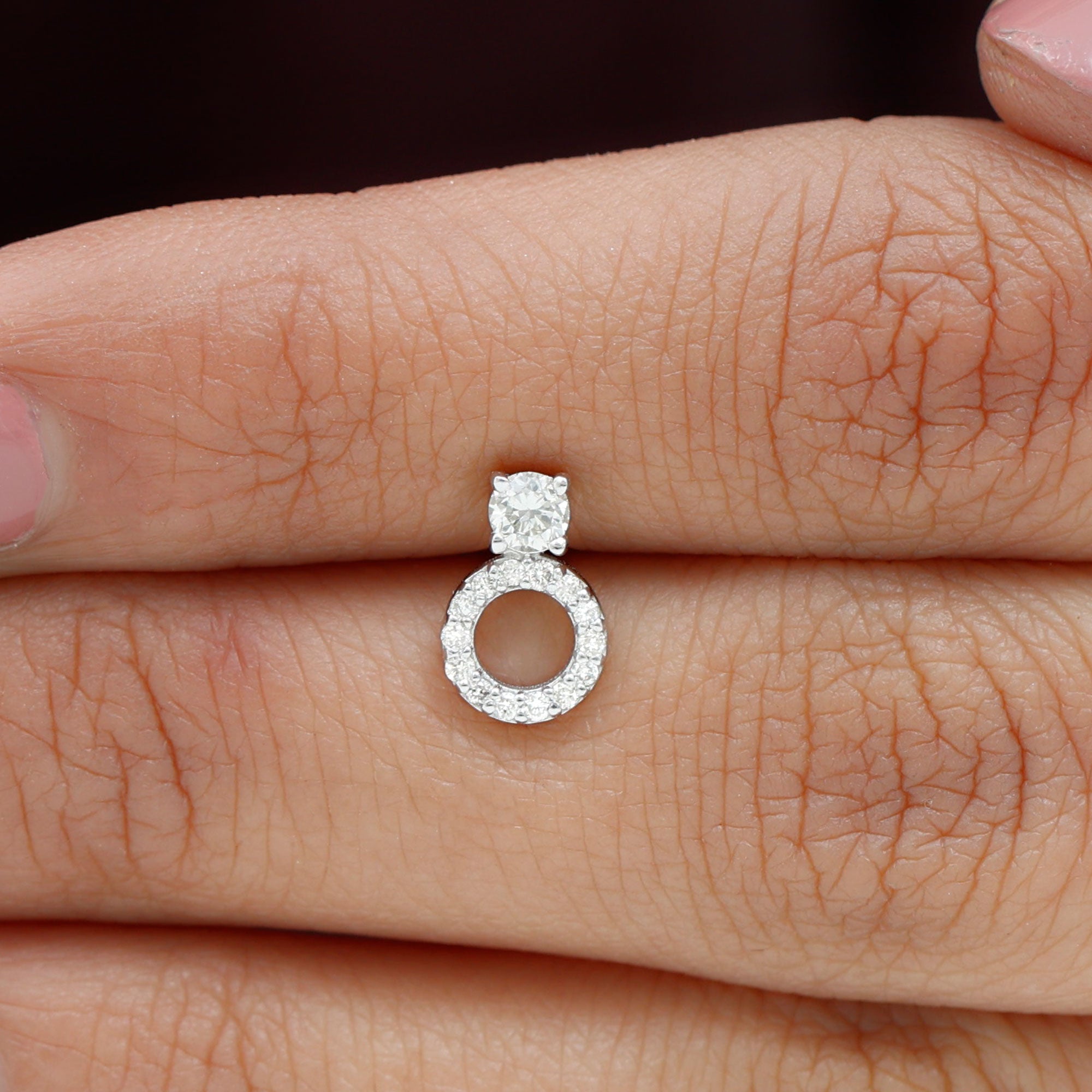 Certified Moissanite Open Circle Cartilage Earring for Women