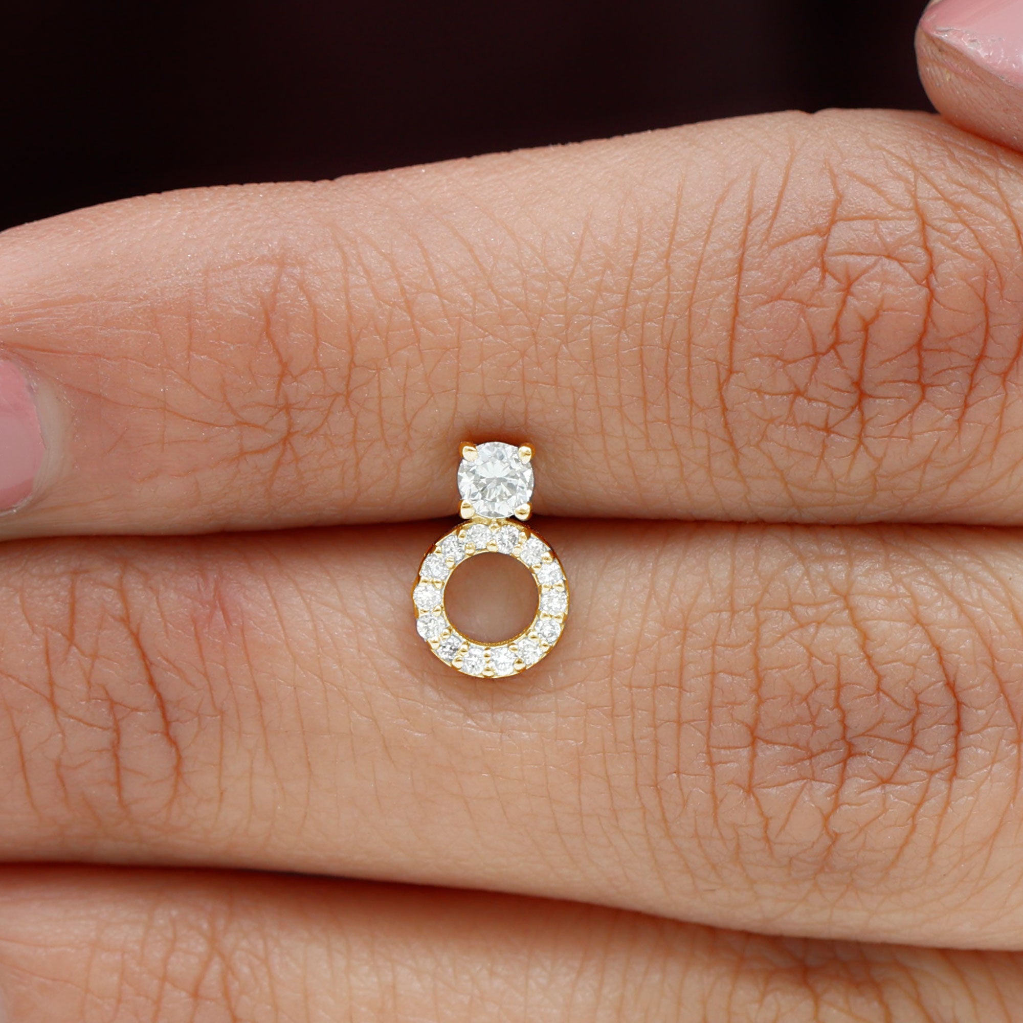 Certified Moissanite Open Circle Cartilage Earring for Women