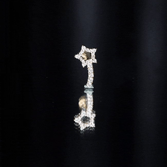 Certified Moissanite Star Celestial Cartilage Earring