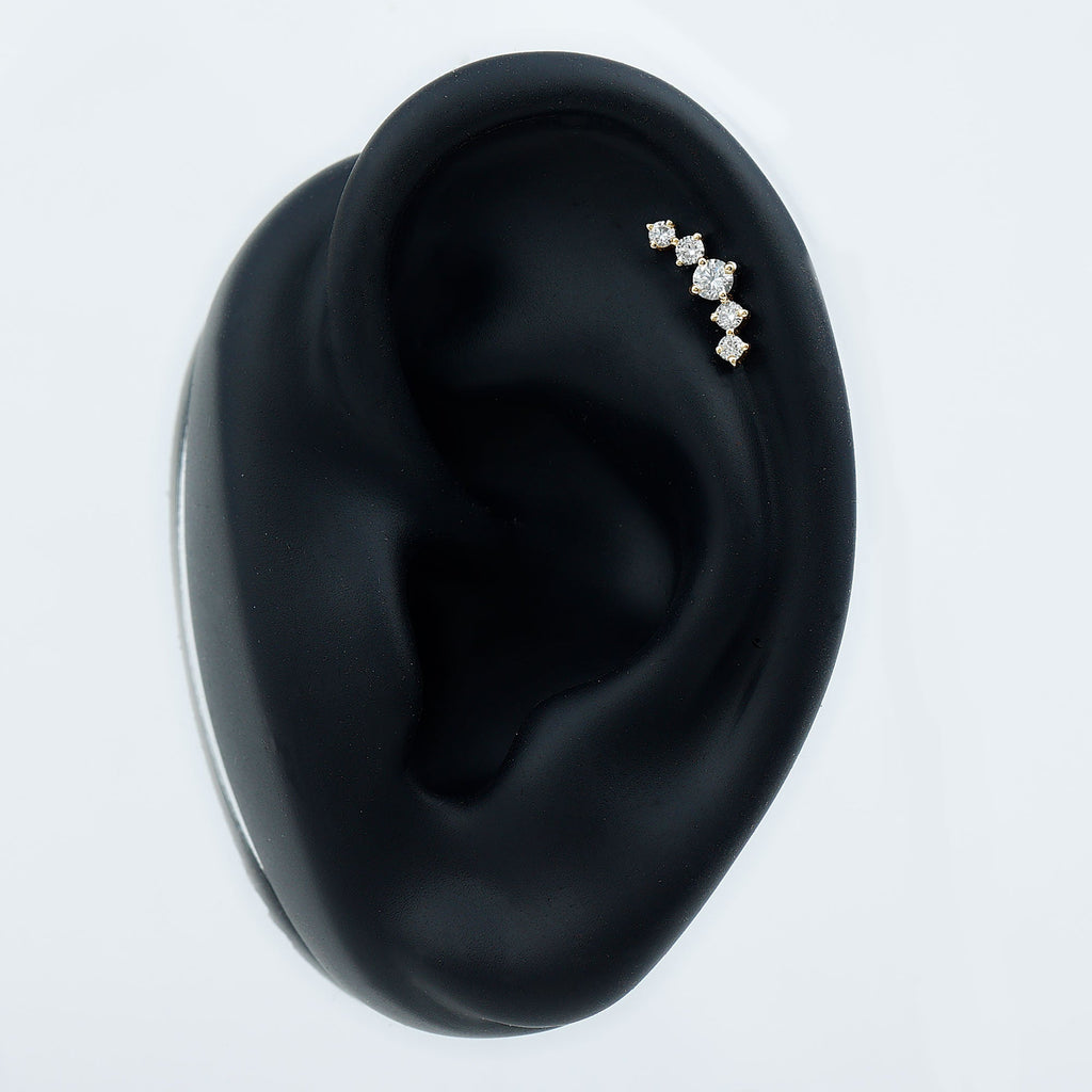 Graduated Style Diamond Crawler Earring for Women