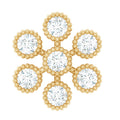 Moissanite Flower Cartilage Earring in Beaded Bezel Setting
