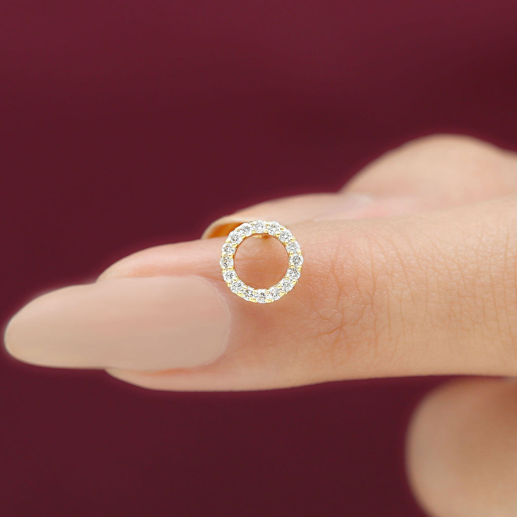 Minimal Moissanite Circle Helix Earring for Women