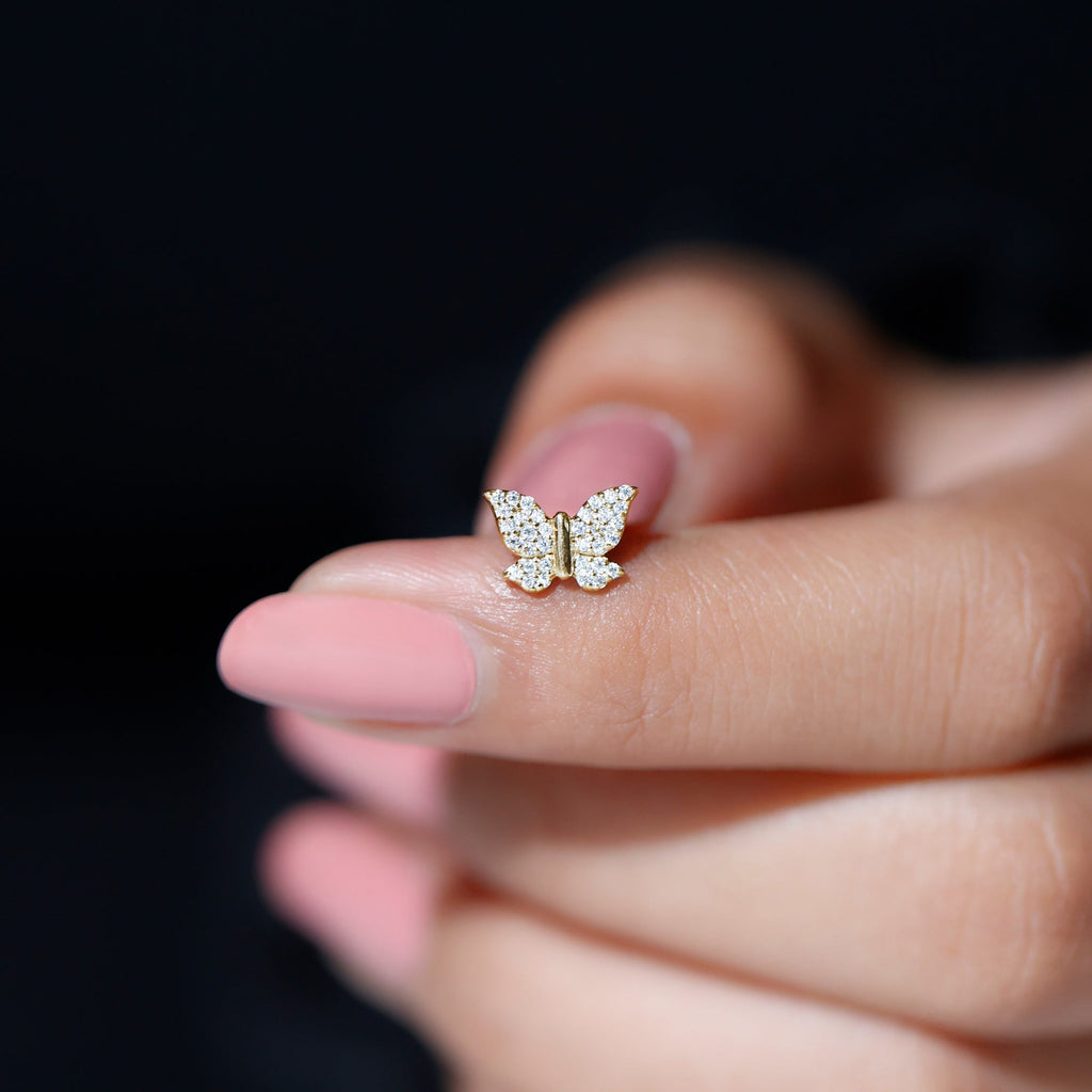 Exquisite Moissanite Butterfly Cartilage Earring