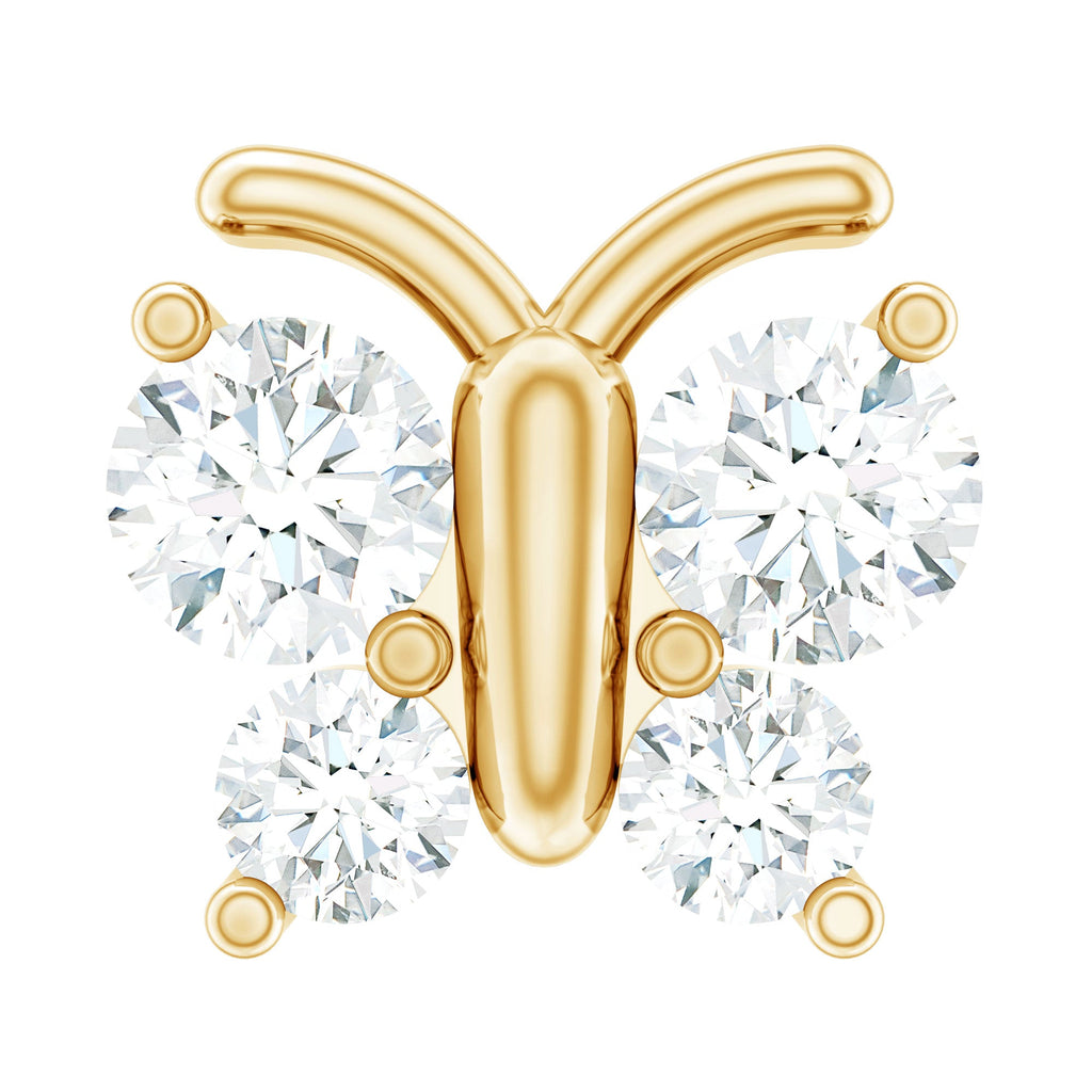 Natural Diamond Butterfly Earring for Cartilage Piercing