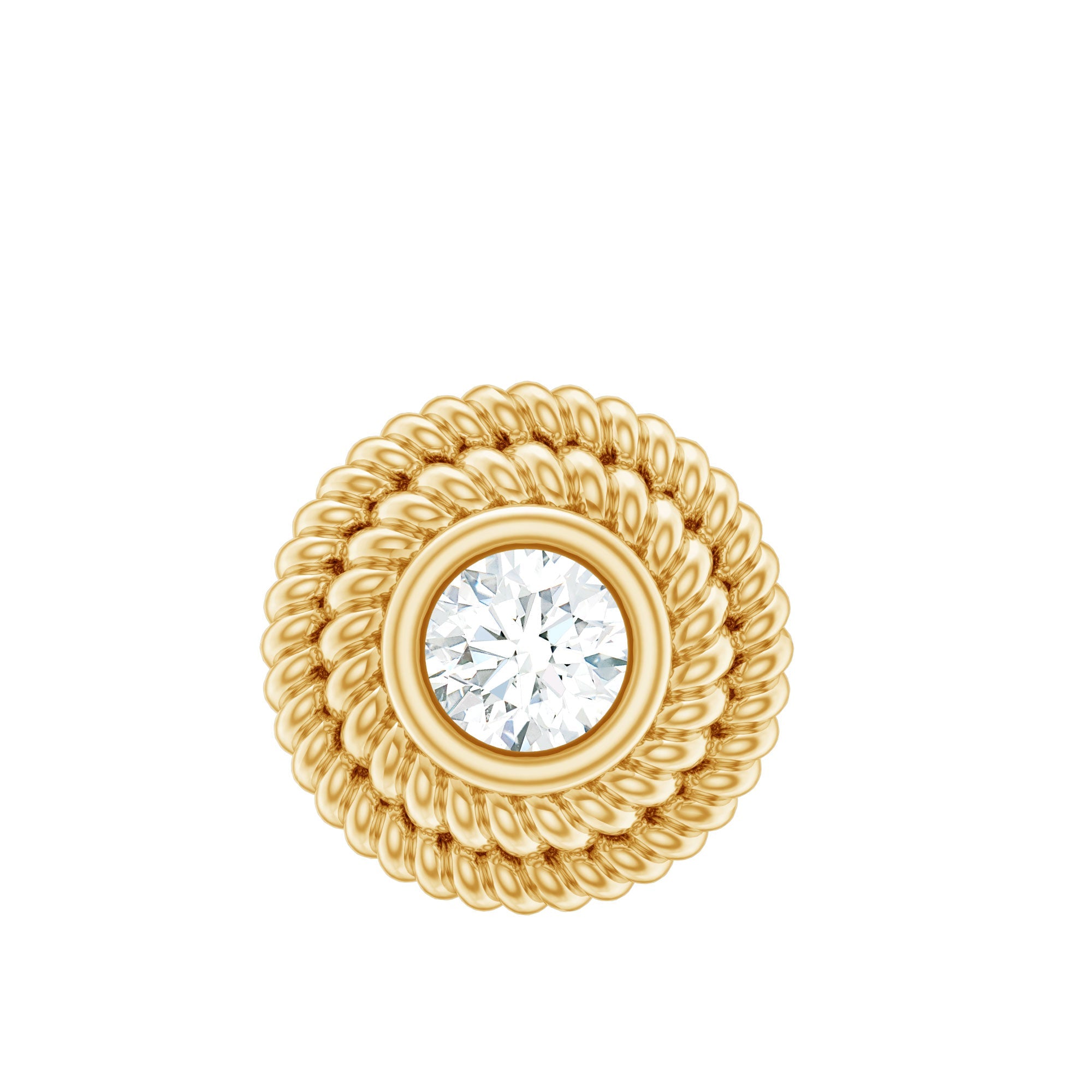 Minimal Diamond Conch Earring in Bezel Setting