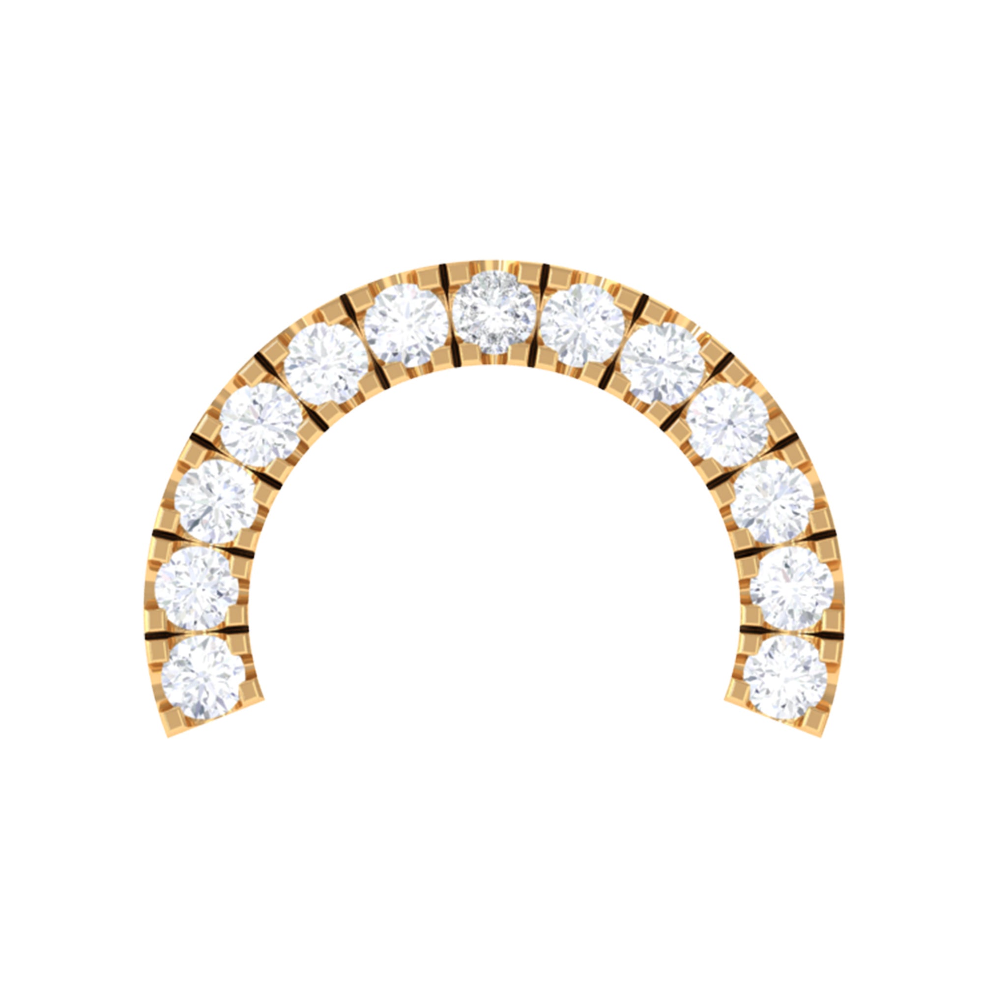 Moissanite Half Circle Earring for Helix Piercing