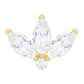 Marquise Moissanite Lotus Flower Helix Earring