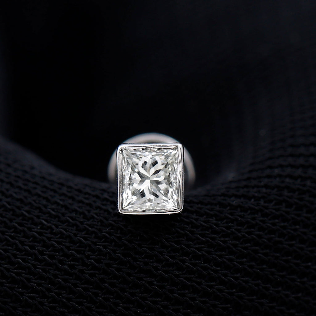 Princess Cut Moissanite Solitaire Conch Earring