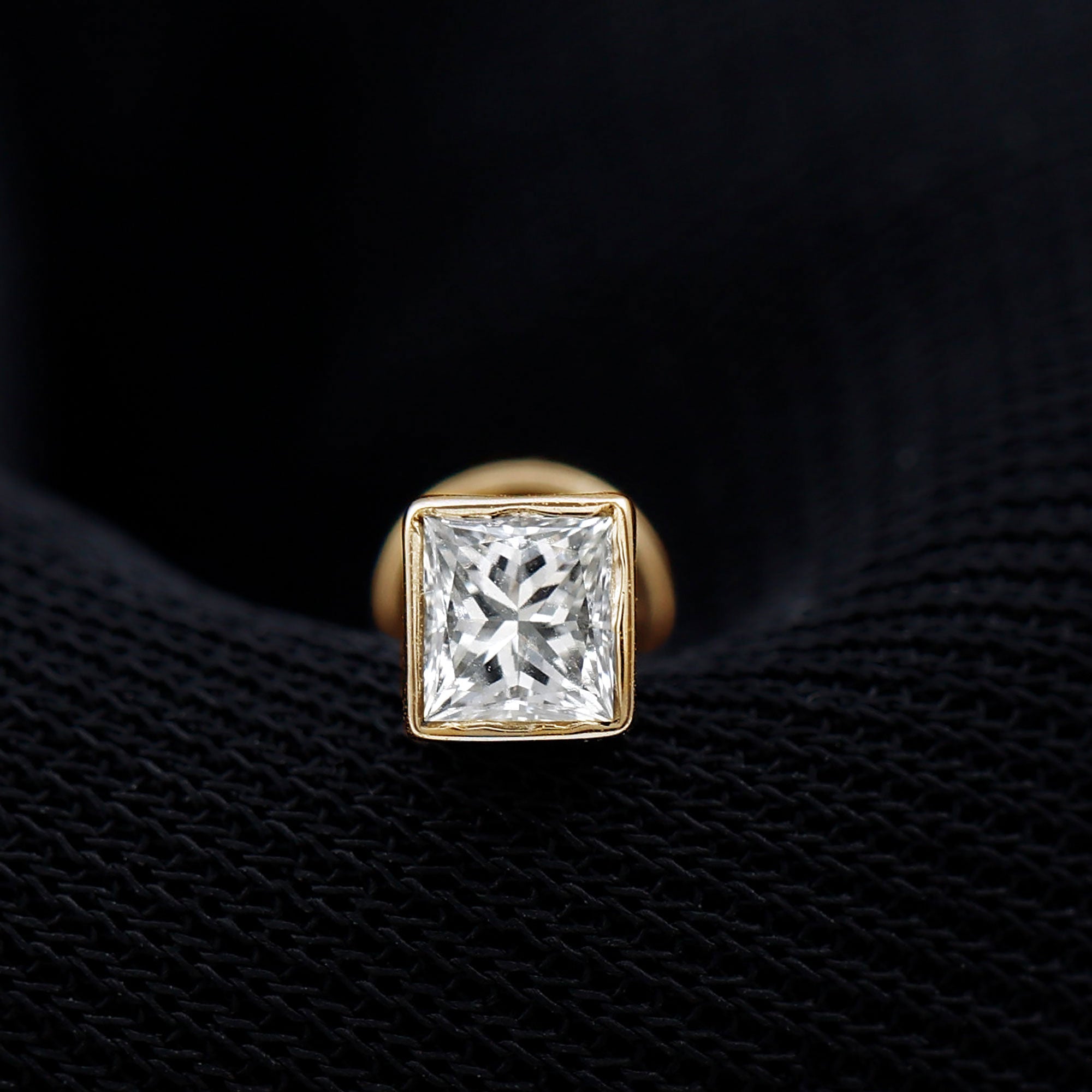 Princess Cut Moissanite Solitaire Conch Earring