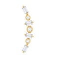 Baguette Moissanite Art Deco Climber Earring for Helix Piercing