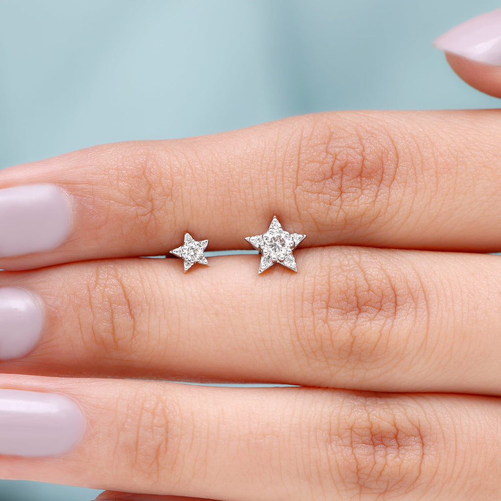 Minimalist Diamond Star Earring for Tragus Piercing