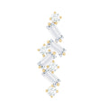 Baguette and Round Moissanite Cartilage Earring With Certificate