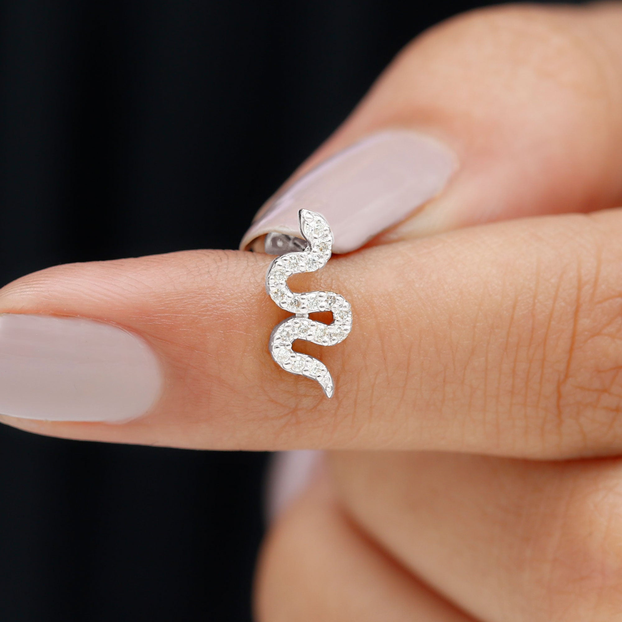 Unique Moissanite Snake Crawler Cartilage Earring