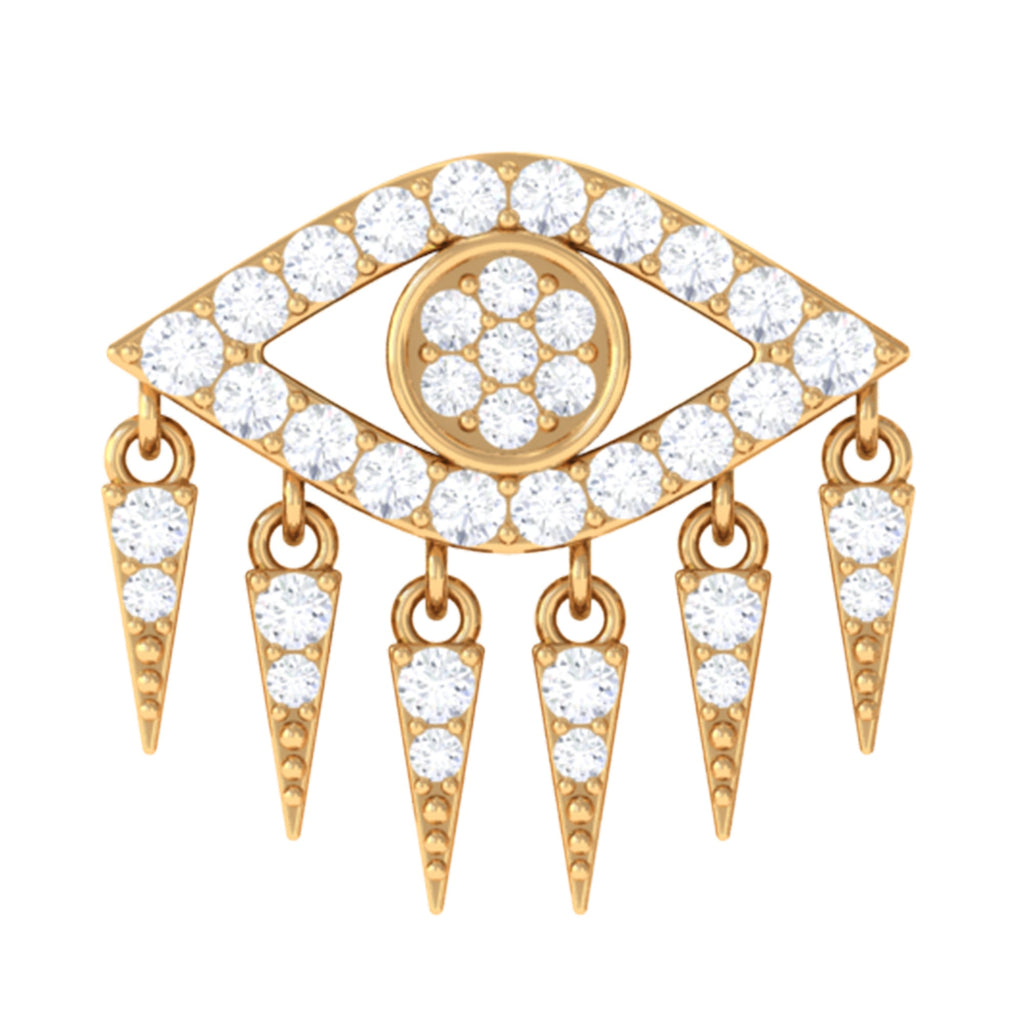 Unique Moissanite Evil Eye Earring for Cartilage Piercing