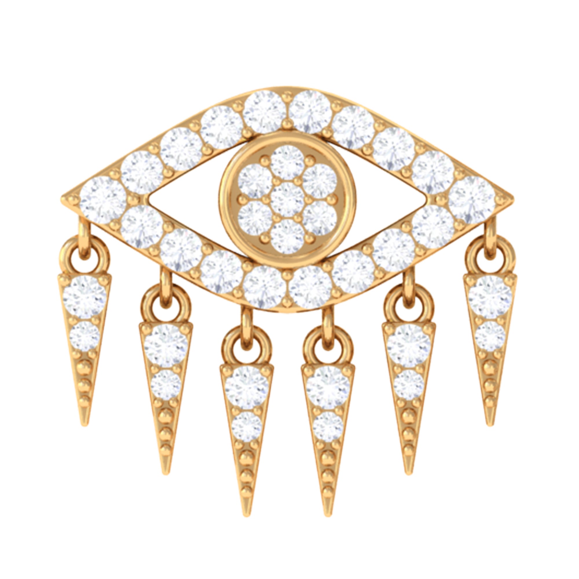 Unique Moissanite Evil Eye Earring for Cartilage Piercing