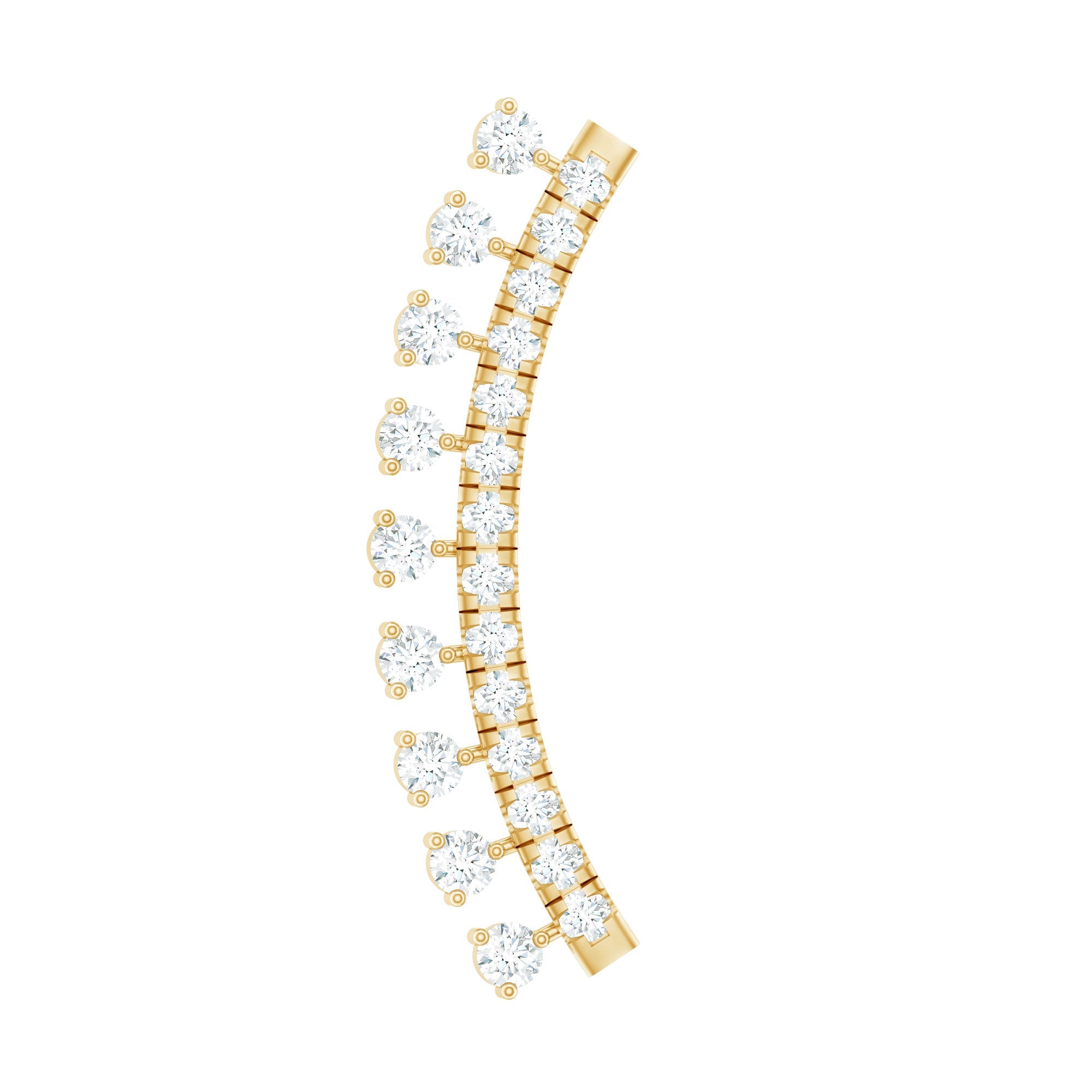 Certified Moissanite Curved Crawler Earring