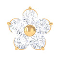 Round Moissanite Simple Flower Earring for Conch Piercing