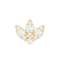 Certified Moissanite Lotus Earring for Cartilage Piercing
