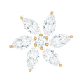 Marquise Moissanite Flower Earring for Cartilage Piercing