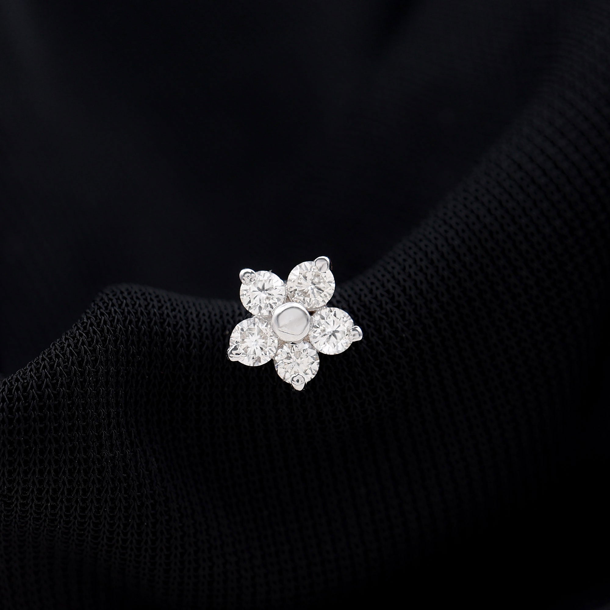 Certified Moissanite Flower Conch Earring for Women