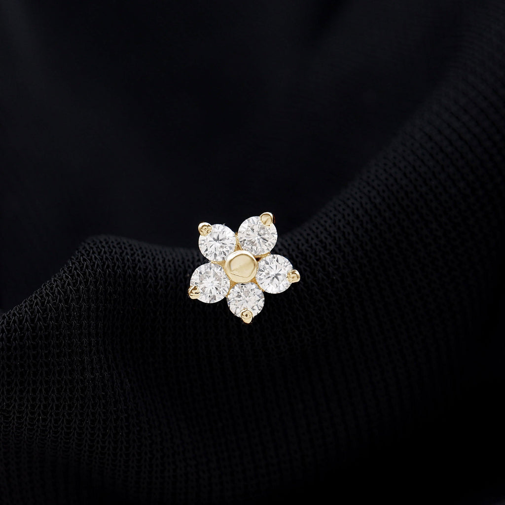 Certified Moissanite Flower Conch Earring for Women