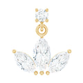 Marquise Cut Moissanite Lotus Flower Drop Helix Earring