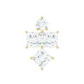 Round and Princess Cut Moissanite Cluster Helix Earring