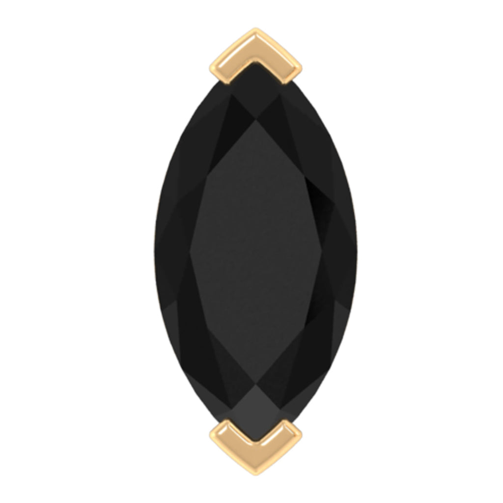 Natural 0.74 Carat Marquise Shape Black Onyx Conch Earring