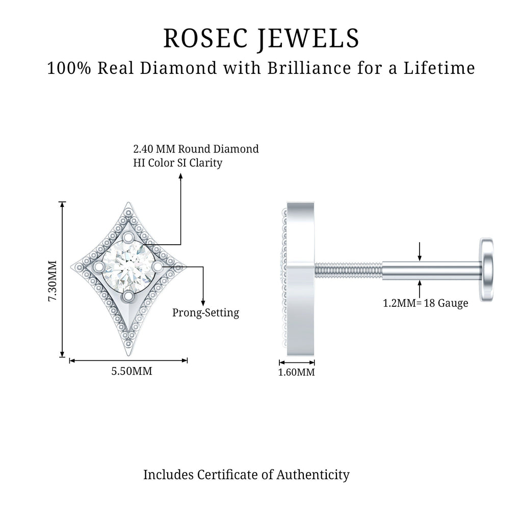 Diamond Kite Shape Tragus Earring