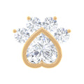 Round and Heart Shape Moissanite Paw Helix Earring