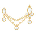 Vintage Style Diamond Double Piercing Earring
