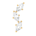 Marquise Cut Moissanite 3 Stone Tragus Earring