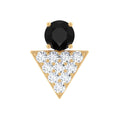 Black Onyx and Diamond Triangle Cartilage Earring in Gold