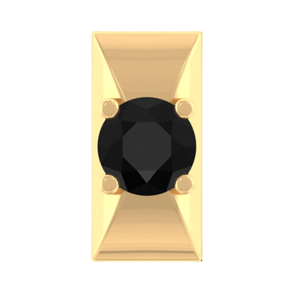 Round Cut Solitaire Black Onyx Bar Tragus Earring