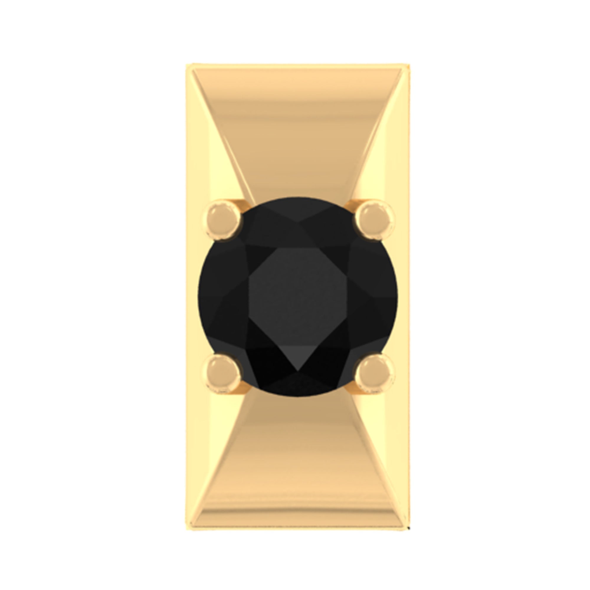 Round Cut Solitaire Black Onyx Bar Tragus Earring