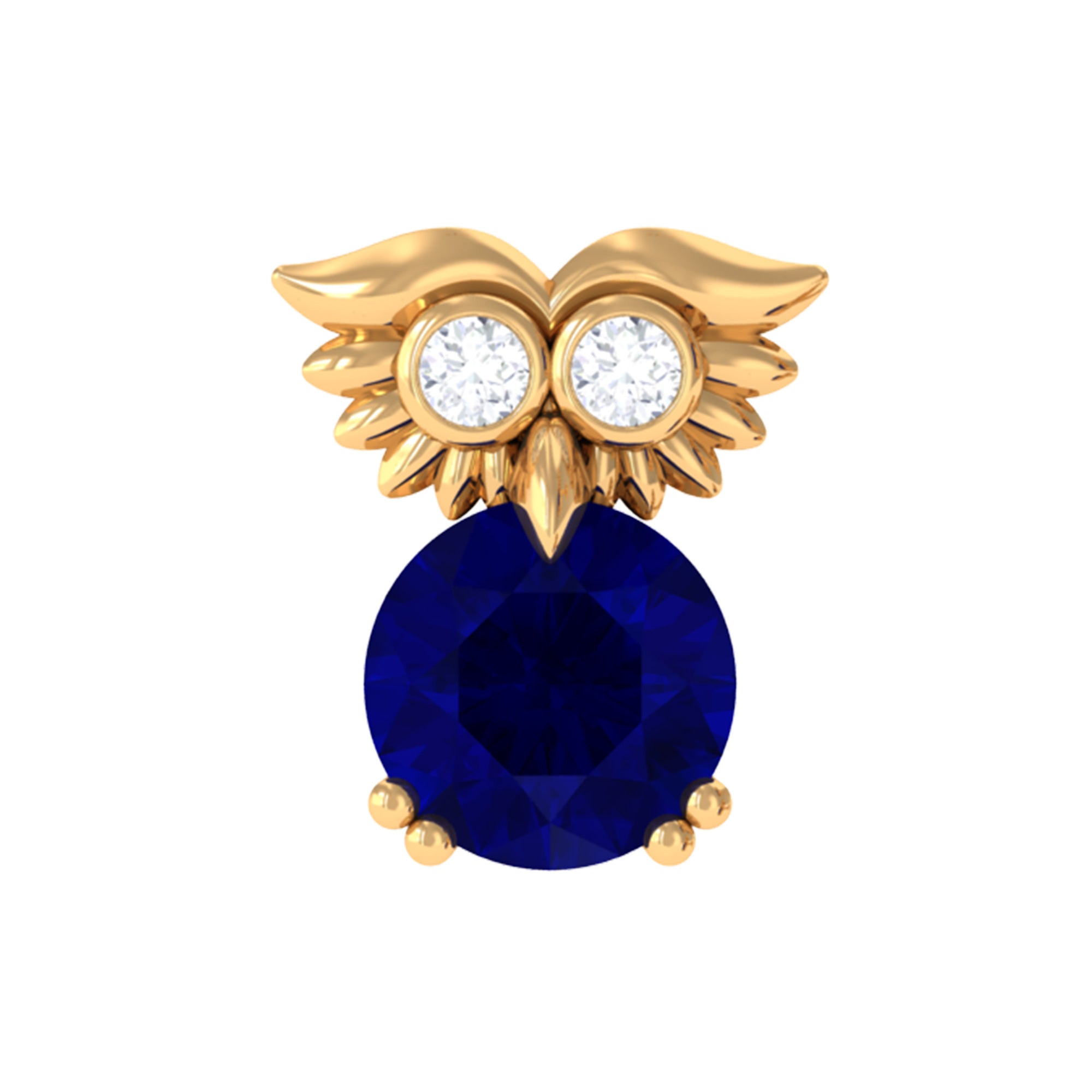 Blue Sapphire Owl Helix Earring