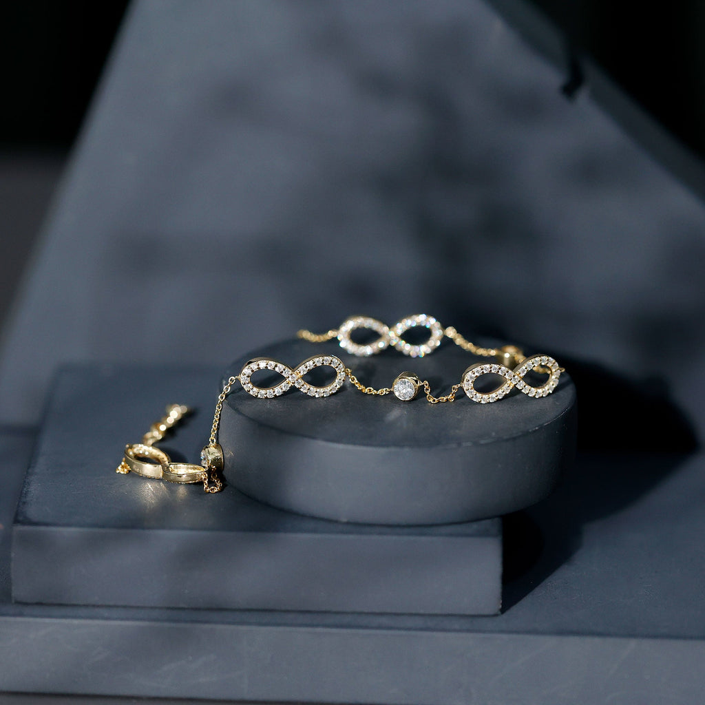 1.50 CT Zircon Infinity Station Chain Bracelet