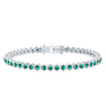 Certified 5.64 Carat Lab Grown Emerald Hexagon Tennis Bracelet for Women