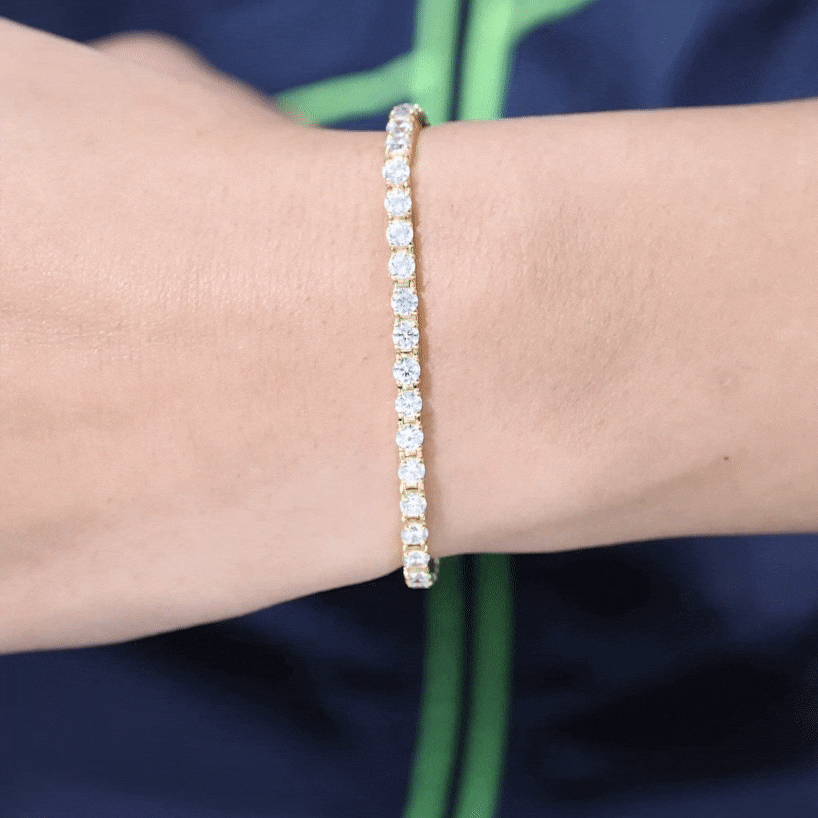 Round Shape Cubic Zirconia Tennis Bracelet