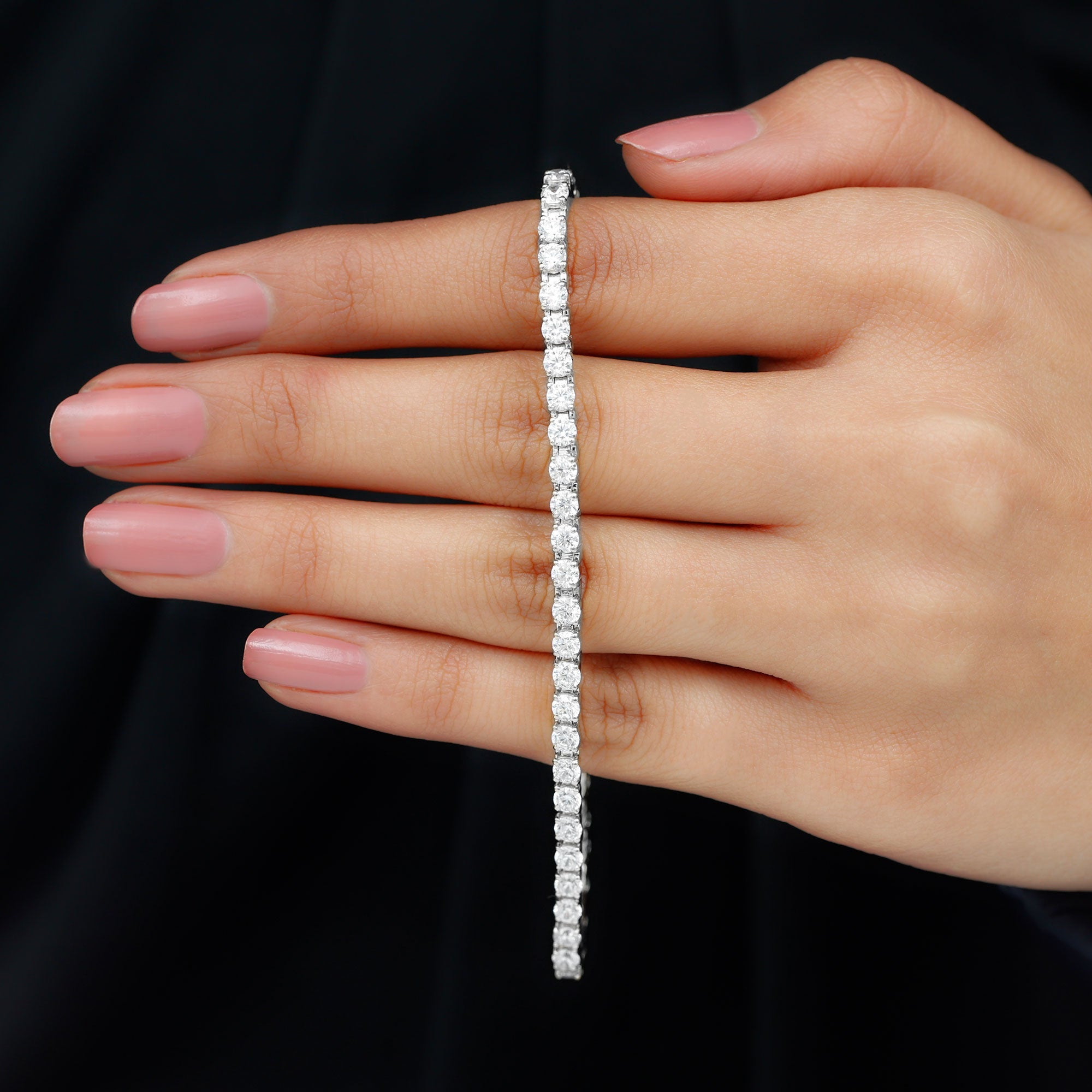 Round Shape Cubic Zirconia Tennis Bracelet