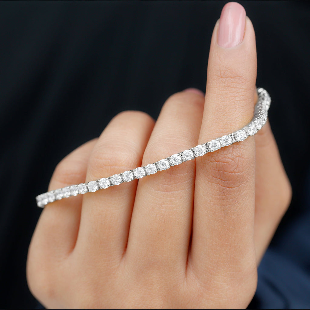 Round Shape Cubic Zirconia Tennis Bracelet