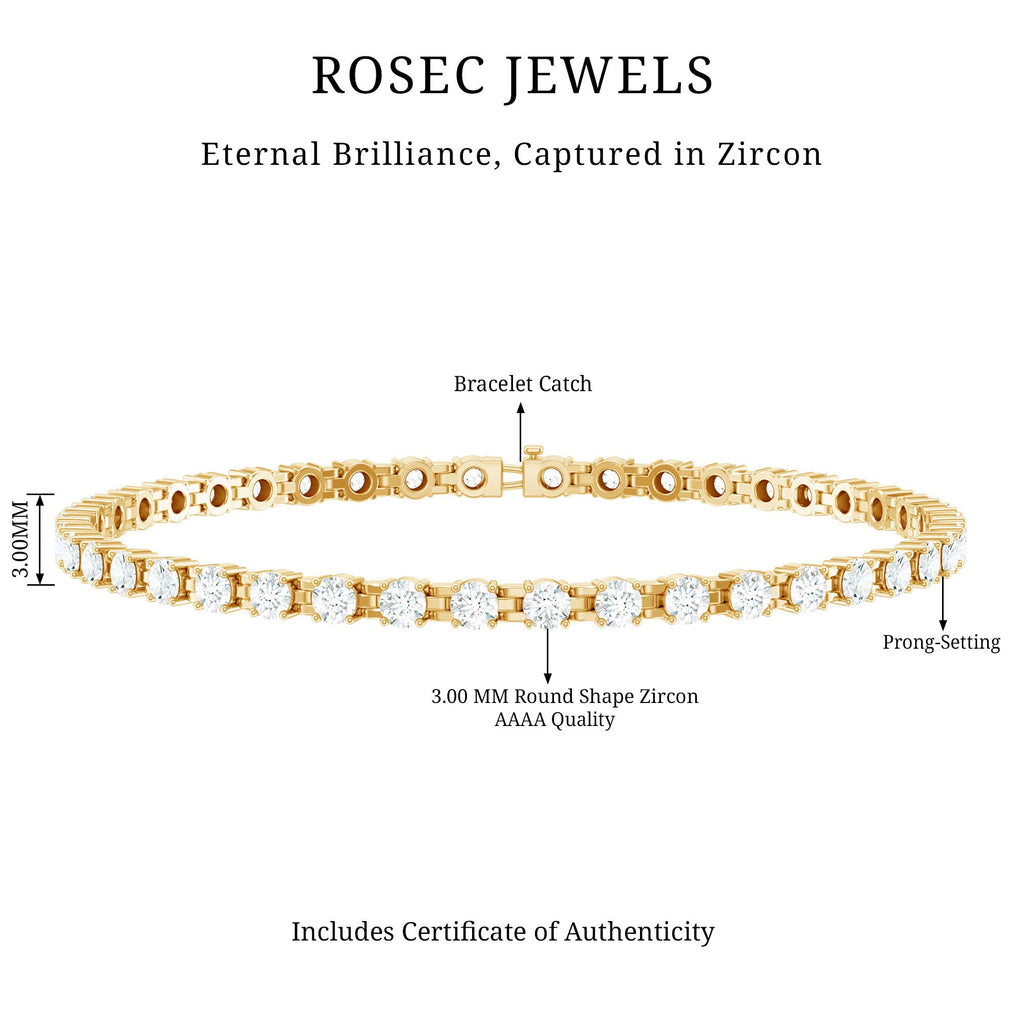 Round Shape Cubic Zirconia Tennis Bracelet
