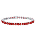 Heart Shape Lab Grown Ruby Tennis Bracelet