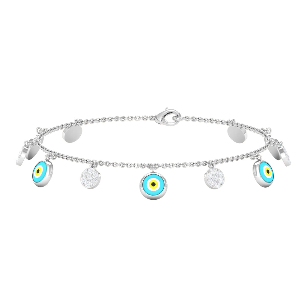 Certified Diamond Evil Eye Chain Bracelet