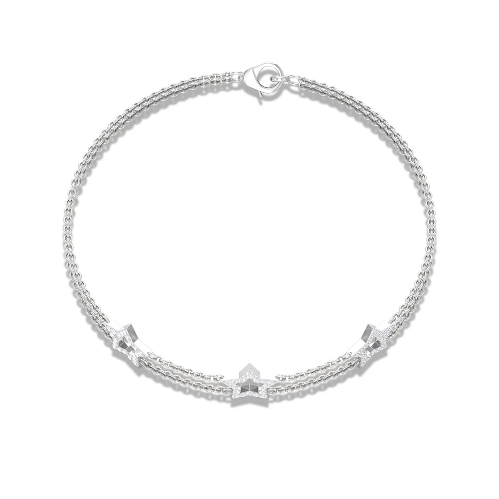 Certified Diamond Star Double Chain Bracelet