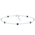 Bezel Set London Blue Topaz Station Chain Bracelet
