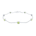 Bezel Set Seven Stone Peridot Station Bracelet