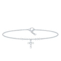 Certified Moissanite Cross Charm Chain Bracelet for Women