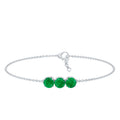 Certified Emerald 3 Stone Chain Bracelet